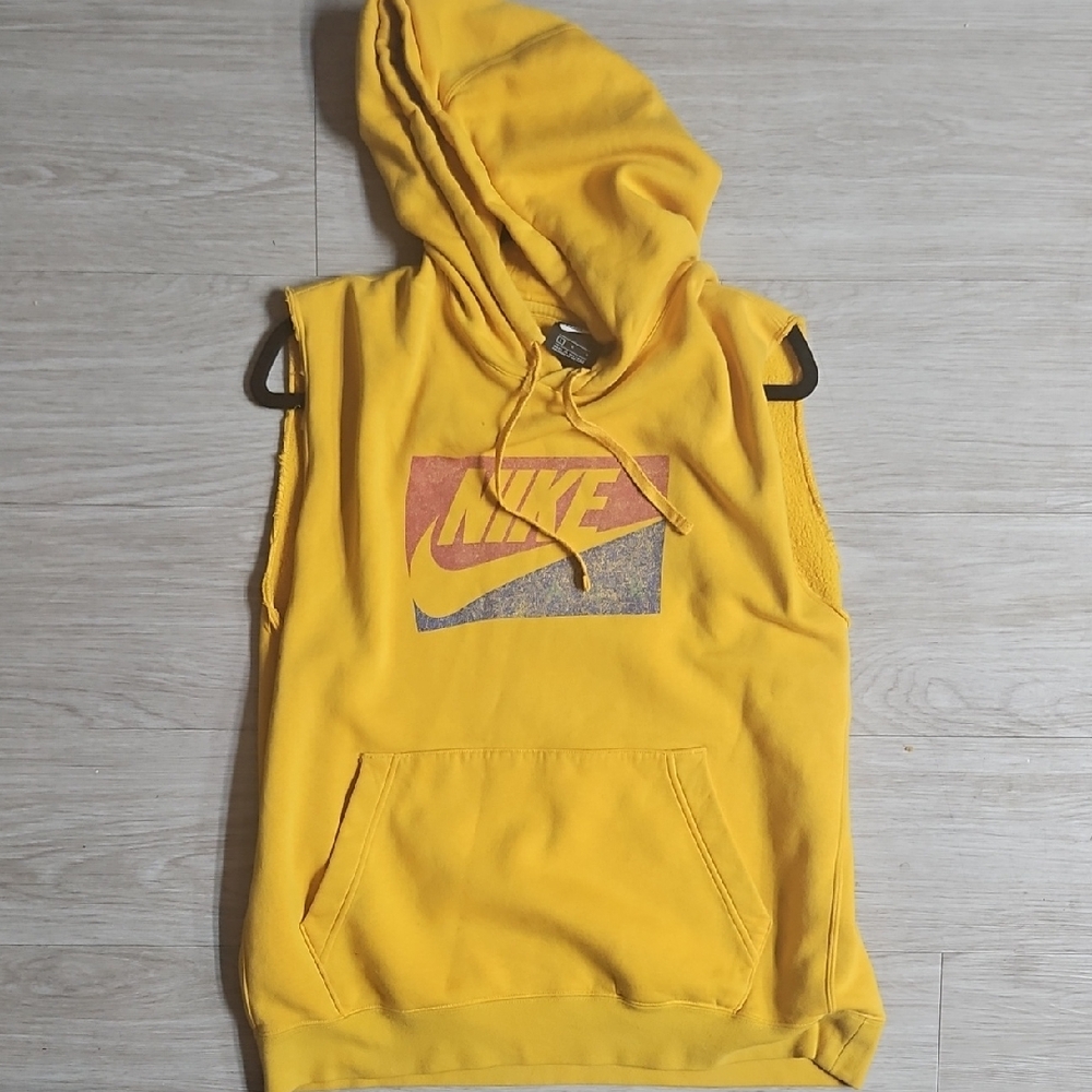 Vintage (Retro) Nike Gold Sleeveless Hoodie